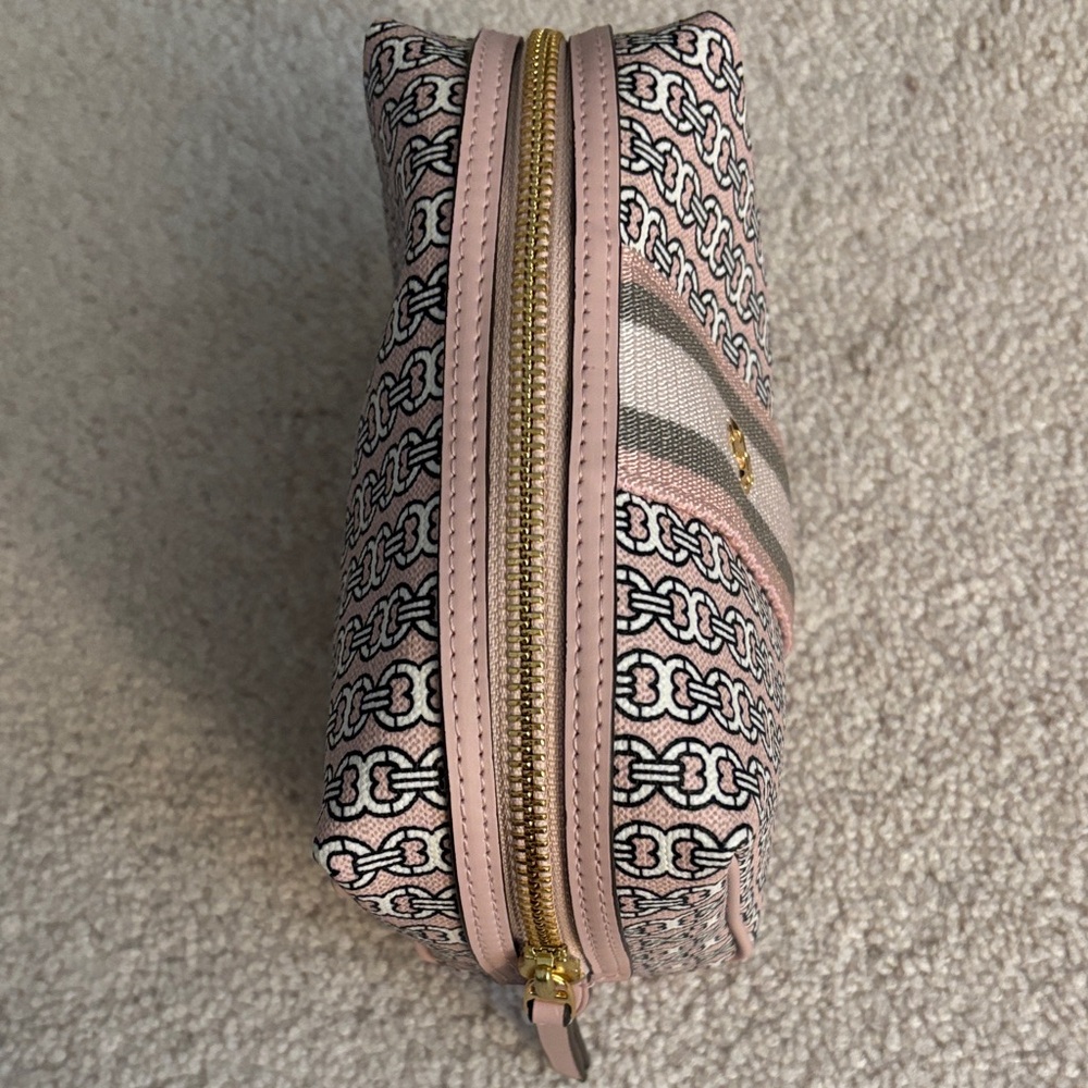 NWOT Tory Burch Gemini Link Costal Pink Cosmetic Bag - Picture 4 of 9